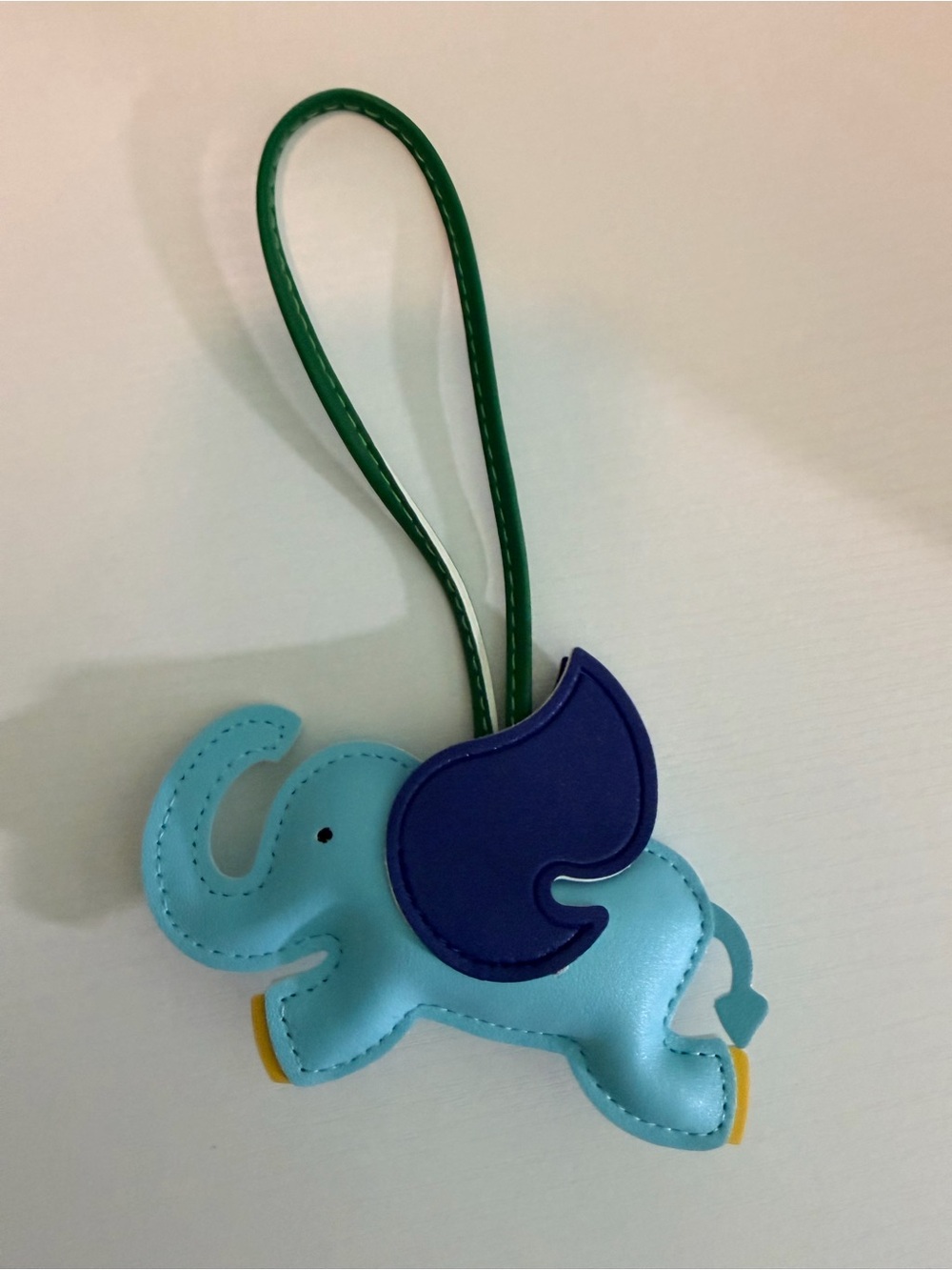 Blue Elephant  Bag Charm with Navy blue Wing